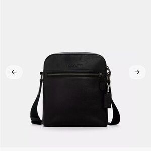 Coach Houston Flight Bag- Black Leather Messenger Bag (Unisex)